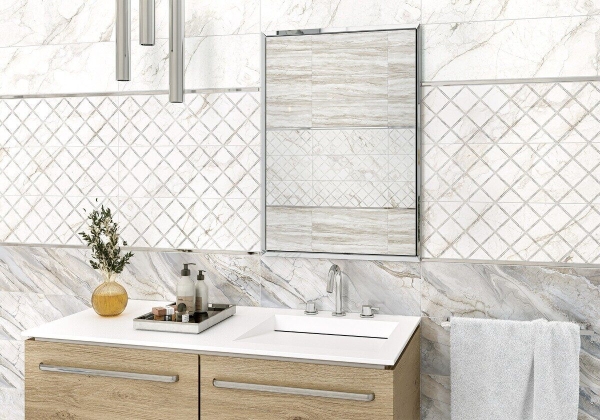 Delight Lux Delacora декоративная плитка бежевая глянцевая ромб 24,6х74см
