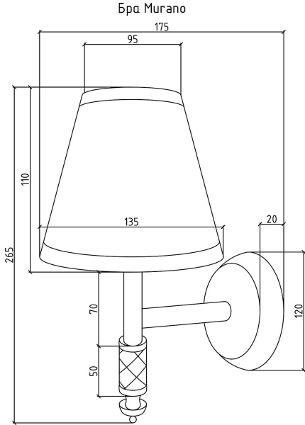 Светильник BOHEME Murano 762 Chrome/White