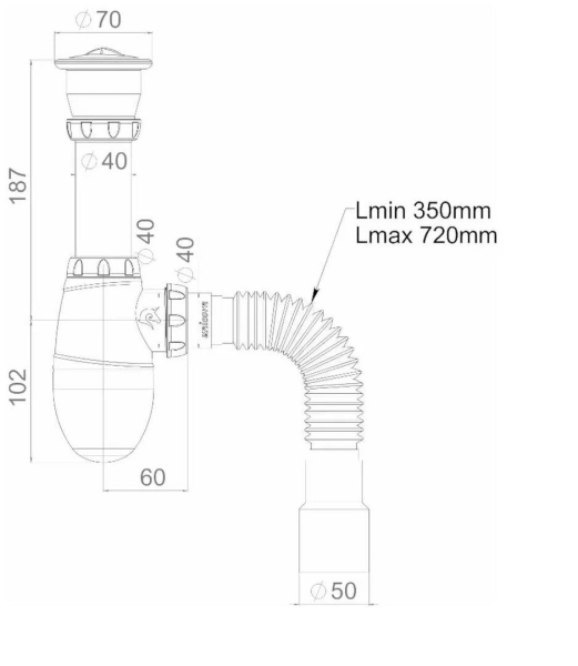 Сифон для раковины UNICORN B 220