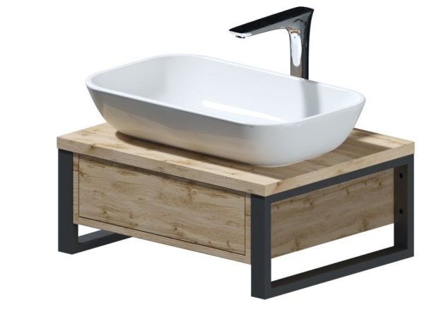 Тумба под раковину 1 MARKA Grunge Loft 60 дуб вотан