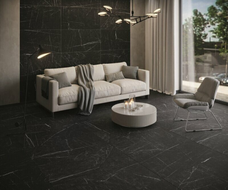 Vision Black VS03 черный неполированный керамогранит 80х80см Estima