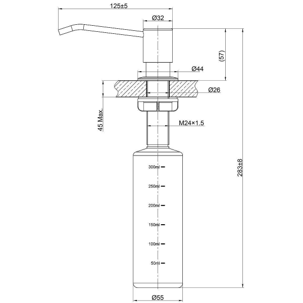 Дозатор жидкого мыла LEMARK Expert LM8201PGR грей матовый