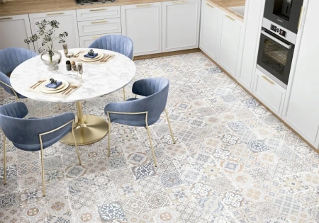 Country керамогранит бежевый матовый sugar-эффект пэчворк 60х60см Alma Ceramica GFU04CTR14R