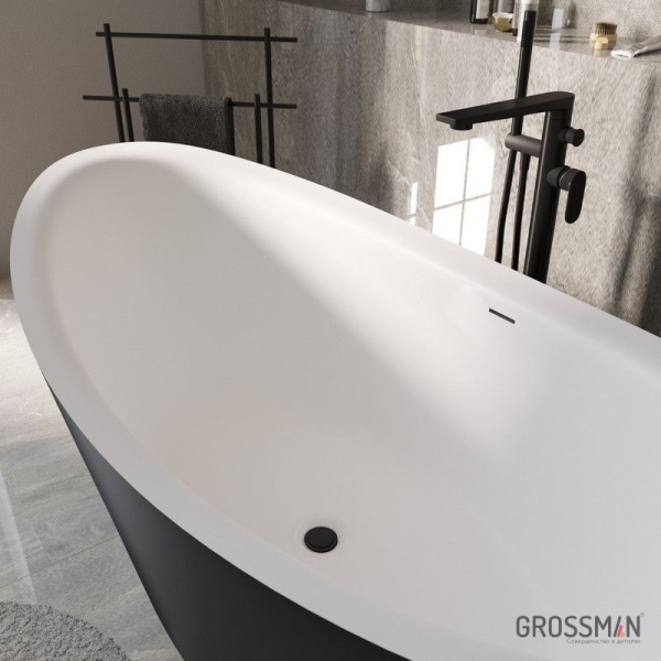 Акриловая ванна GROSSMAN Galaxy GR-1402MB 180x85 белый/черный матовый
