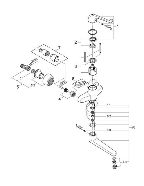 Смеситель для раковины GROHE Euroeco Special 32793000