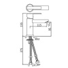 Смеситель для раковины JAQUAR Fonte FON-CHR-40023B