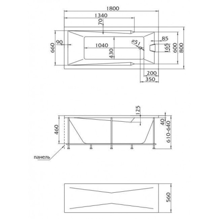 Панель фронтальная для ванн MARKA ONE Flat 190х56