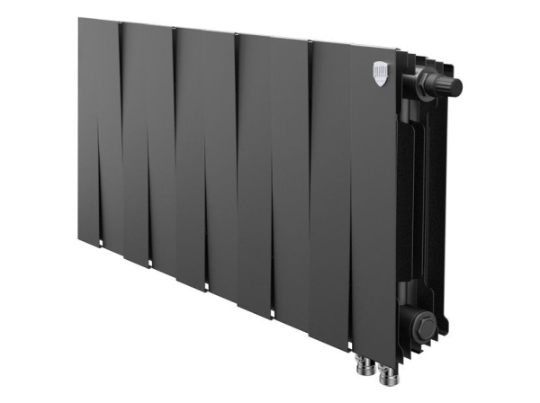 Радиатор биметаллический ROYAL THERMO PianoForte 300 10 секций, ниж. подк. 800/380 Noir Sable