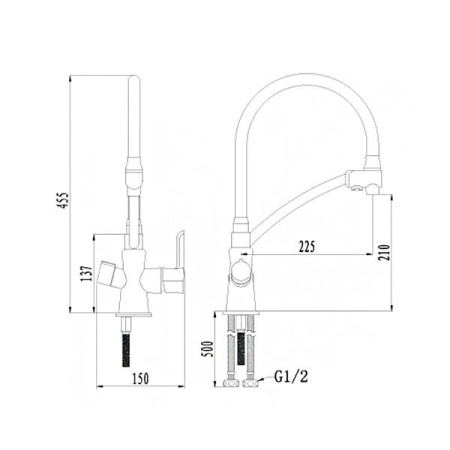 Смеситель для кухни LEMARK Comfort с поворотным изливом LM3070C-Green хром/зеленый