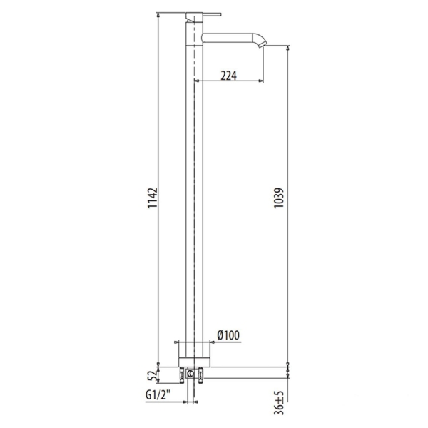 Смеситель для ванны GATTONI Circle Two 9109/90C0