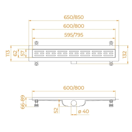 Дренажный канал RGW Drain Leo-40 60 с решеткой