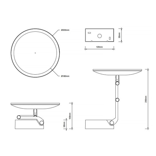 Зеркало косметическое DECOR WALTHER Brick Vision R с подсветкой 123100