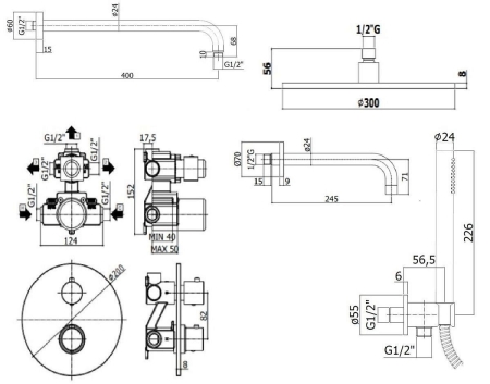 Душевой комплект PAFFONI Light KITLIQ019BO141KING белый матовый