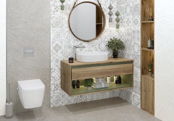 Country керамогранит бежевый матовый sugar-эффект пэчворк 60х60см Alma Ceramica GFU04CTR14R