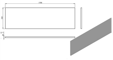 Панель фронтальная для ванн C-BATH Panel Front 170x52