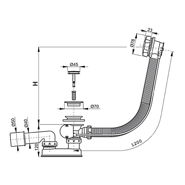 Слив-перелив TONI ARTI TA-BS-120GM gun metall