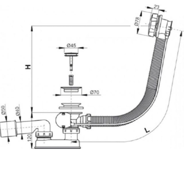 Слив-перелив MAISON Millennium 60 хром
