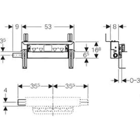 Инсталляция для душевой системы GEBERIT GIS 457.536.00.1