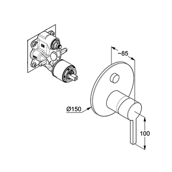 Встраиваемый смеситель KLUDI Nova Fonte Puristic 207595315 белый матовый