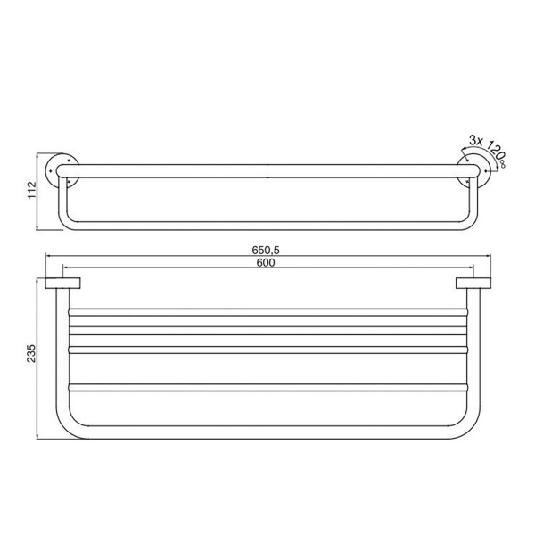 Полка EMCO Rondo2 с полотенцедержателем 4568 001 62