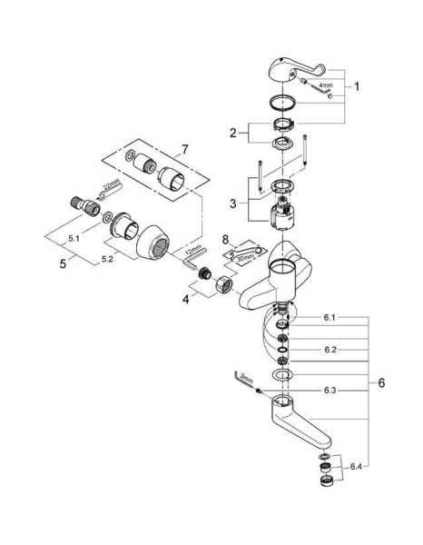 Смеситель для раковины GROHE Euroeco Special 32792000