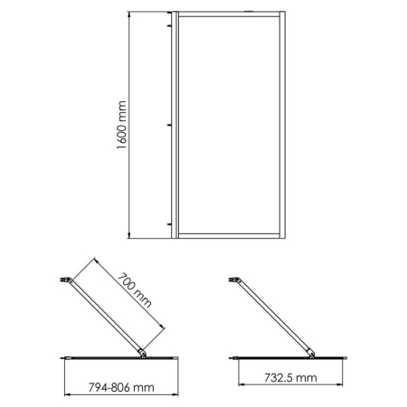 Шторка для ванны WASSERKRAFT Abens 20W01-80 BG 80x160
