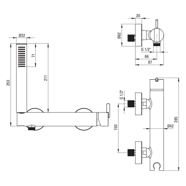 Смеситель для душа DEANTE Silia BQS_D41M титан