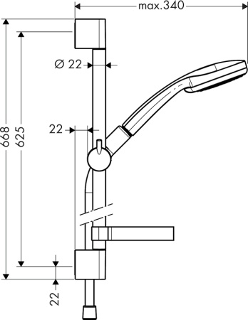 Душевой гарнитур HANSGROHE Сroma 27717000