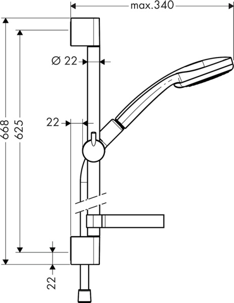 Душевой гарнитур HANSGROHE Сroma 27717000