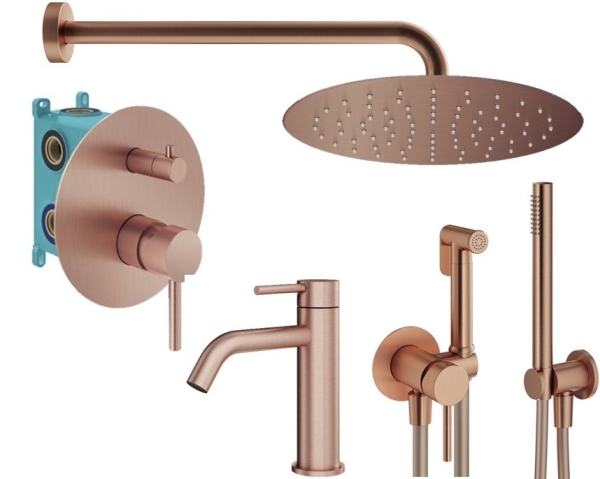 Душевой комплект PLUMBERIA Ixo KITZXO18RS53 медь брашированная