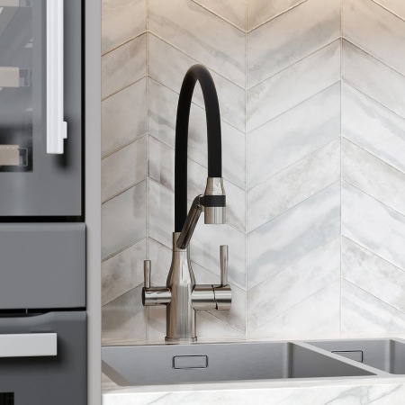 Смеситель для кухни SANCOS Orta с гибким изливом и подключ. фильтра SC4008BN никель брашированный