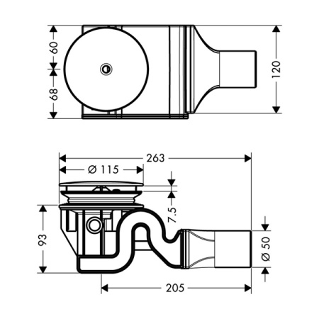 Сифон для душевого поддона HANSGROHE Raindrain 90 60067000