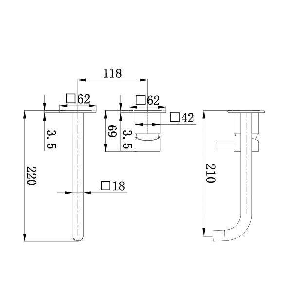 Встраиваемый смеситель AQUANIKA Line AQL6028CR