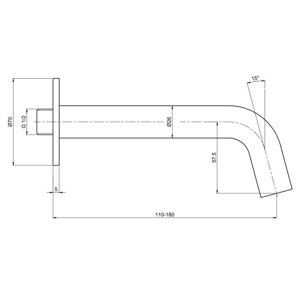Излив AQUAME AQM8302MB 110-180мм черный матовый