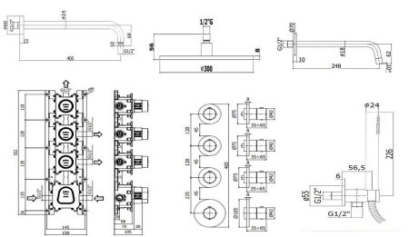 Душевой комплект PAFFONI Modular Box KITMB019HGSP046KING медовое золото брашированное