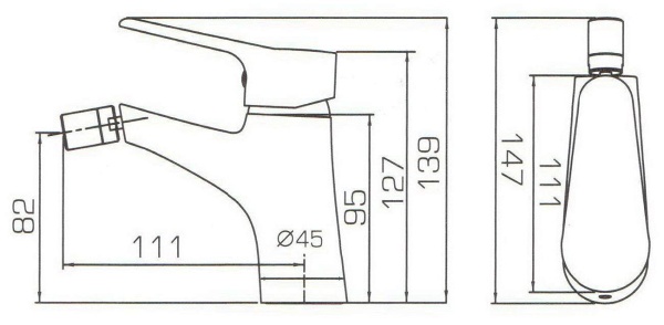 Смеситель для биде BRAVAT Eco F3111147C