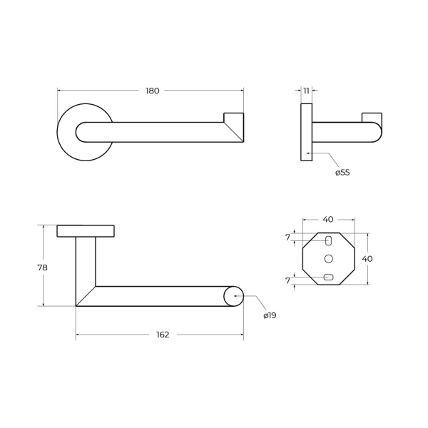 Держатель для туалетной бумаги CEZARES Relax RELAX-PH2-GM gun metall