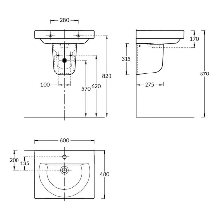 Полупьедестал KERAMA MARAZZI Pro подвесной PRO.hcol.02