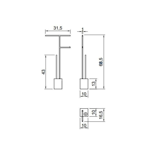 Набор аксессуаров ANTONIO LUPI Biviocombi BIVIOCOMBI2.6/545.nero marquinia черный матовый
