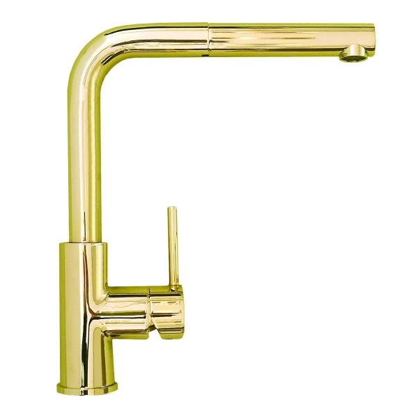 Смеситель для мойки ALVEUS Zeos P Monarch с выдвижным изливом 1136501 gold