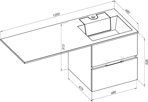 Тумба под раковину AQUANET Алвита 48 белый