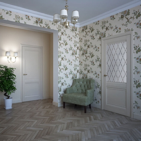 Дверь ALBERO Империя Рим 70x200 ваниль матовая, стекло гранд