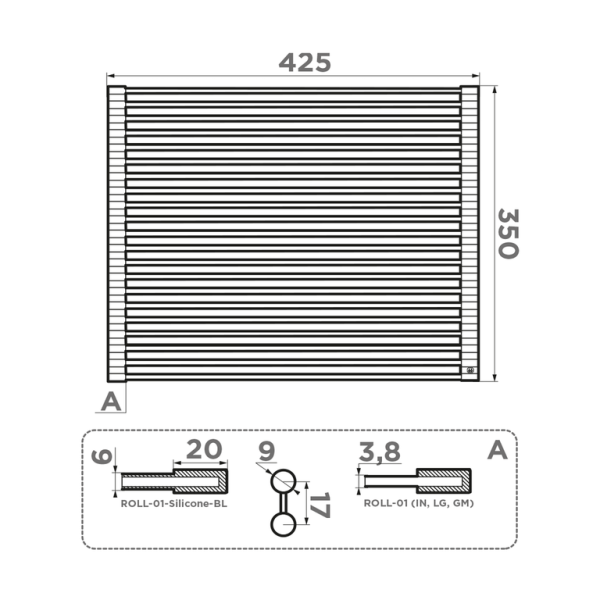 Ролл-мат OMOIKIRI ROLL-01-GM вороненая сталь