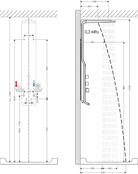Душевая панель HANSGROHE Raindance 27008000
