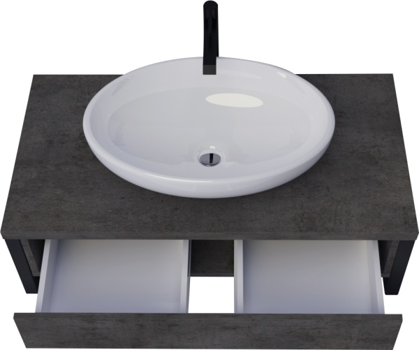 Тумба под раковину 1 MARKA Grunge Loft 70 бетон темно-серый