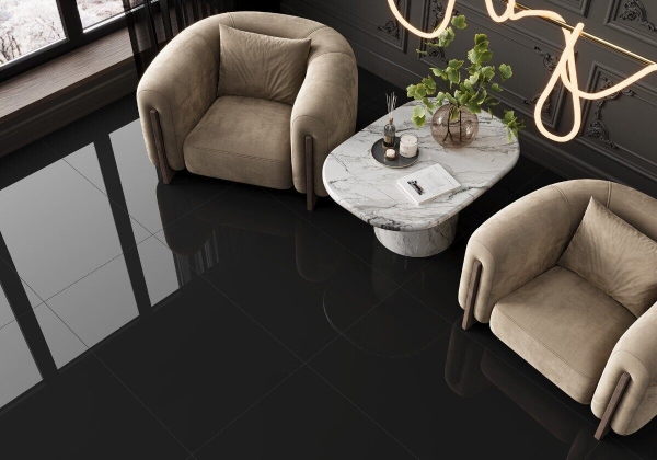 Domines Black LCM керамогранит черный супер глянец 120х60см