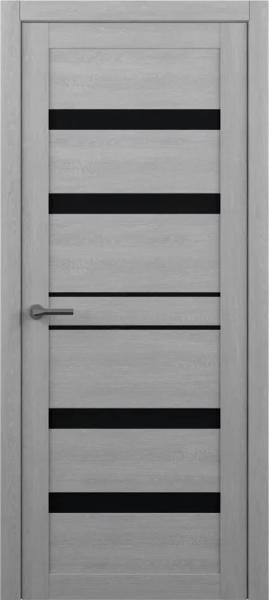 Тренд Т-12 Тренд Дорс дверь межкомнатная EcoTex ясень дымчатый стекло черное