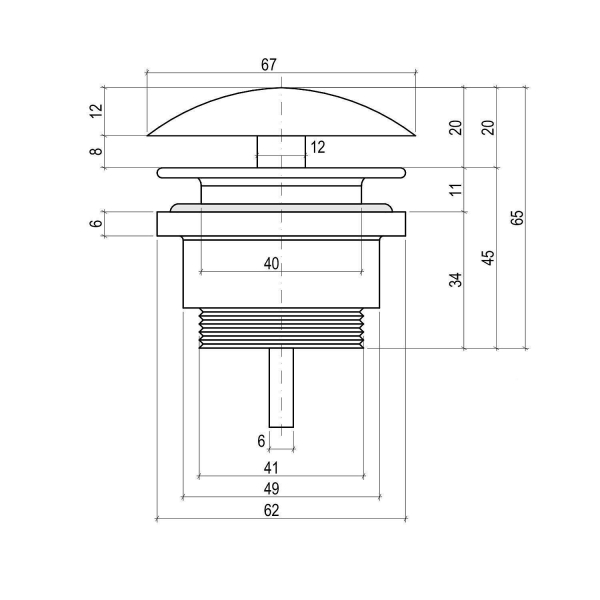Донный клапан SALINI D601 S-Sense
