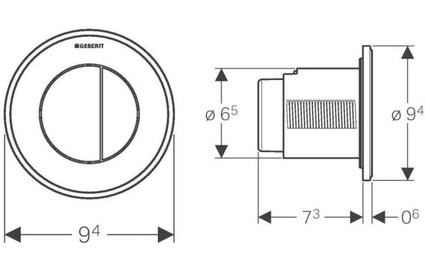 Кнопка смыва GEBERIT Type10 116.056.KM.1