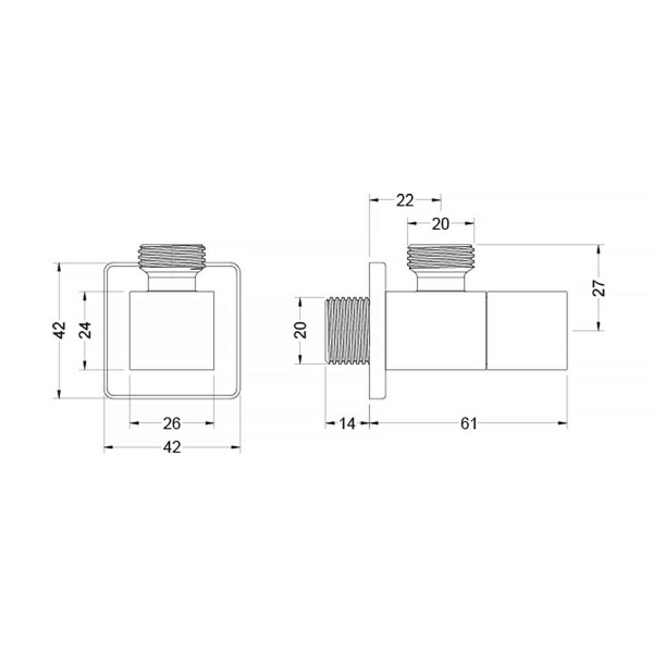 Вентиль угловой АКВАТЕК AQ2453CR